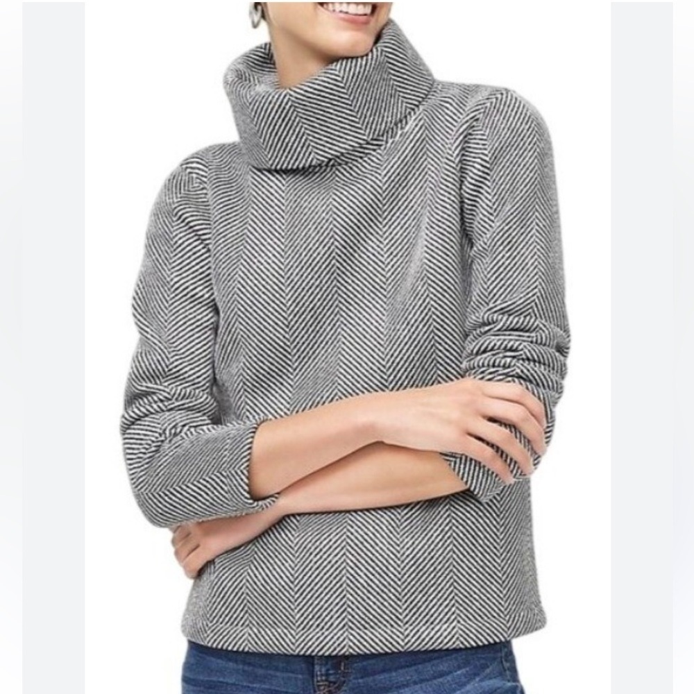 NWT J. Crew Funnelneck Herringbone Sweater